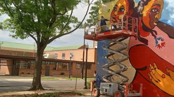 Mural in downtown Birmingham's Civil Rights District