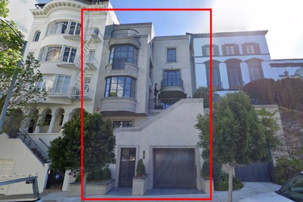 This six-story home at 2626 Larkin St. in San Francisco's ritzy Russian Hill neighborhood sold for $10 million last mo<em></em>nth -- half of its original asking price when it was first listed in October 2022.